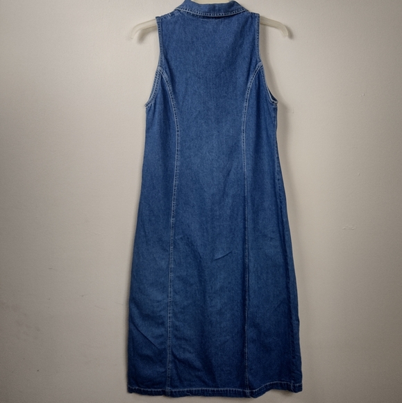 Vintage Crossroads 10 Blue sleeveles jean dress - Picture 2 of 4